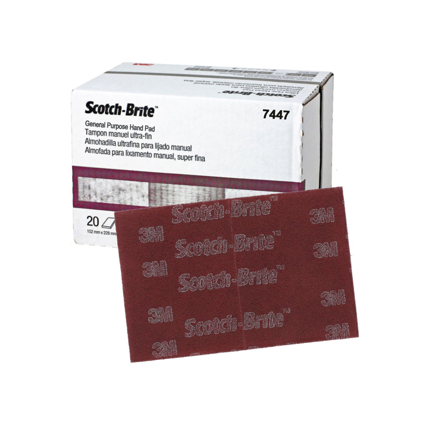 3M 7447 MAROON SCUF PADS