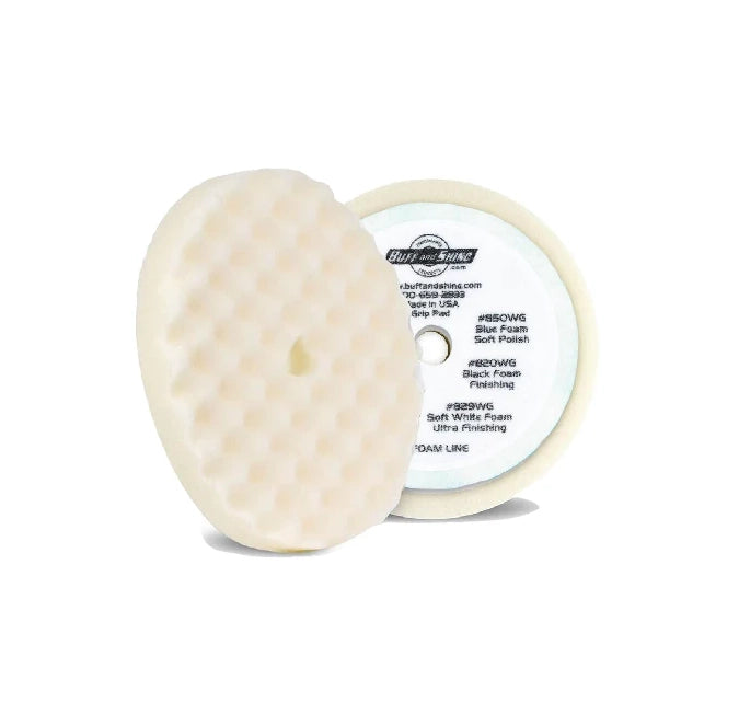 Buff & Shine 8" Coarse White Convoluted Face Foam Grip Pad #899WG