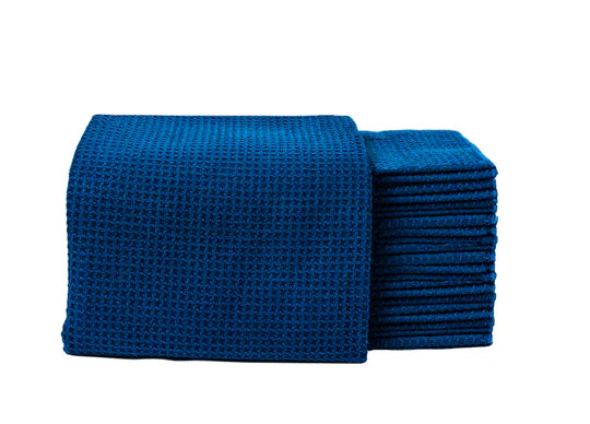 TOWEL, WAFFLE WEAVE BLUE LARGE 24X24