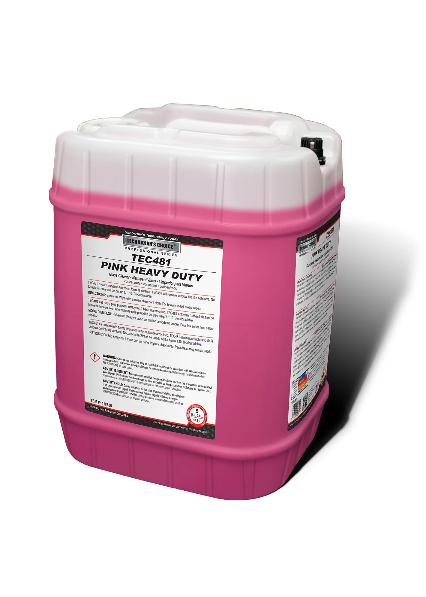 TEC PINK GLASS CLEANER CONC. 5 GAL TEC481