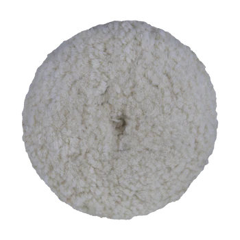 Buff & Shine 601G - 6" 100% Natural Wool (4 Ply Twist) Grip Wool Pad - Cutting
