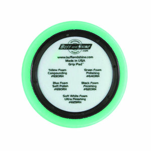 Buff & Shine 7.5" US Green Polishing Hex Faced Foam Grip Pad™ with Center Ring Backing #640RH