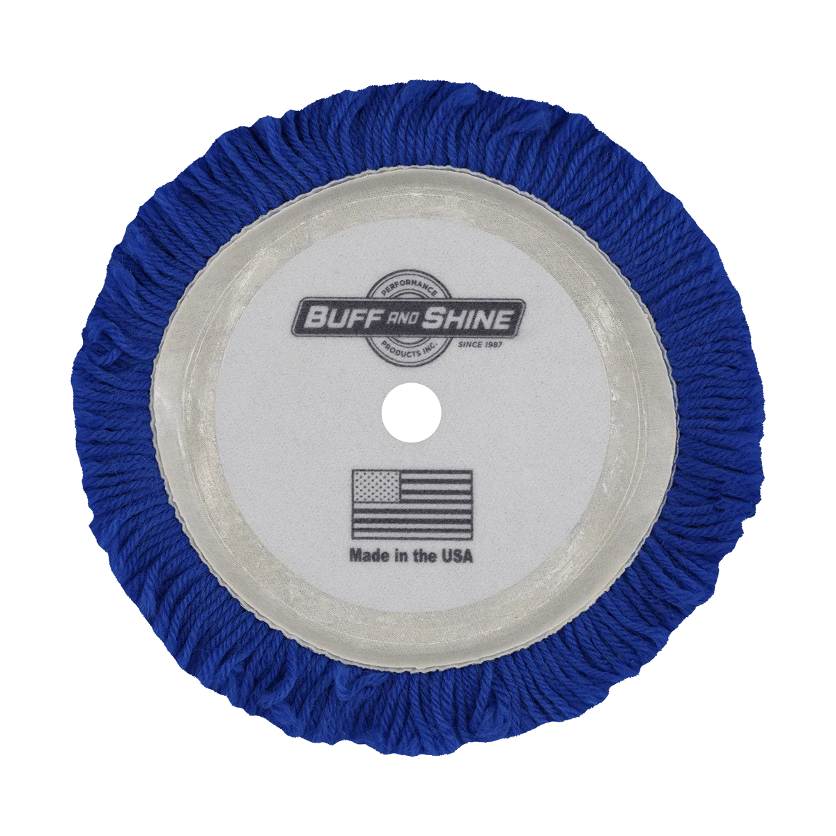 Buff & Shine 7503BG - 7.5" 100% Blue Wool (4 Ply Twist) Grip Wool Pad - Cutting