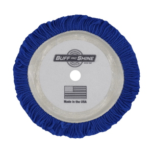 Buff & Shine 7503BG - 7.5" 100% Blue Wool (4 Ply Twist) Grip Wool Pad - Cutting