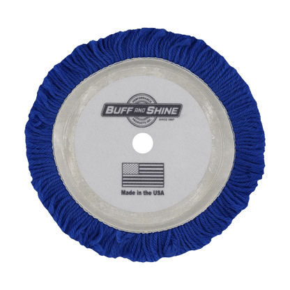 Buff & Shine 7503BG - 7.5" 100% Blue Wool (4 Ply Twist) Grip Wool Pad - Cutting