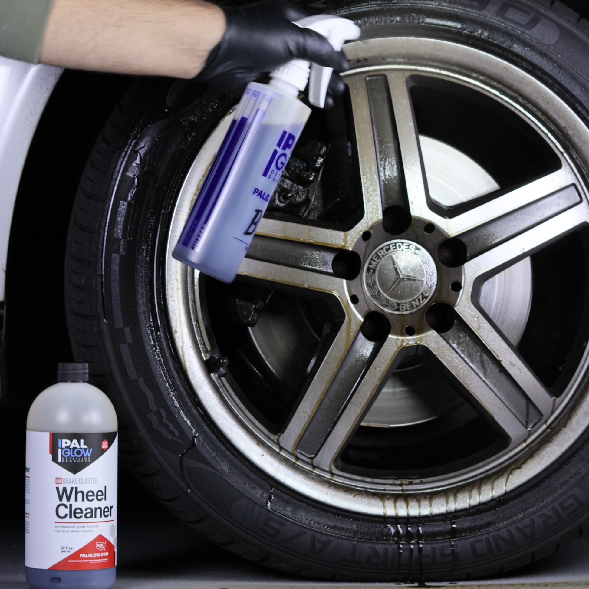 Brake Blaster non-acid wheel cleaner concentrated with dilution spray bottle