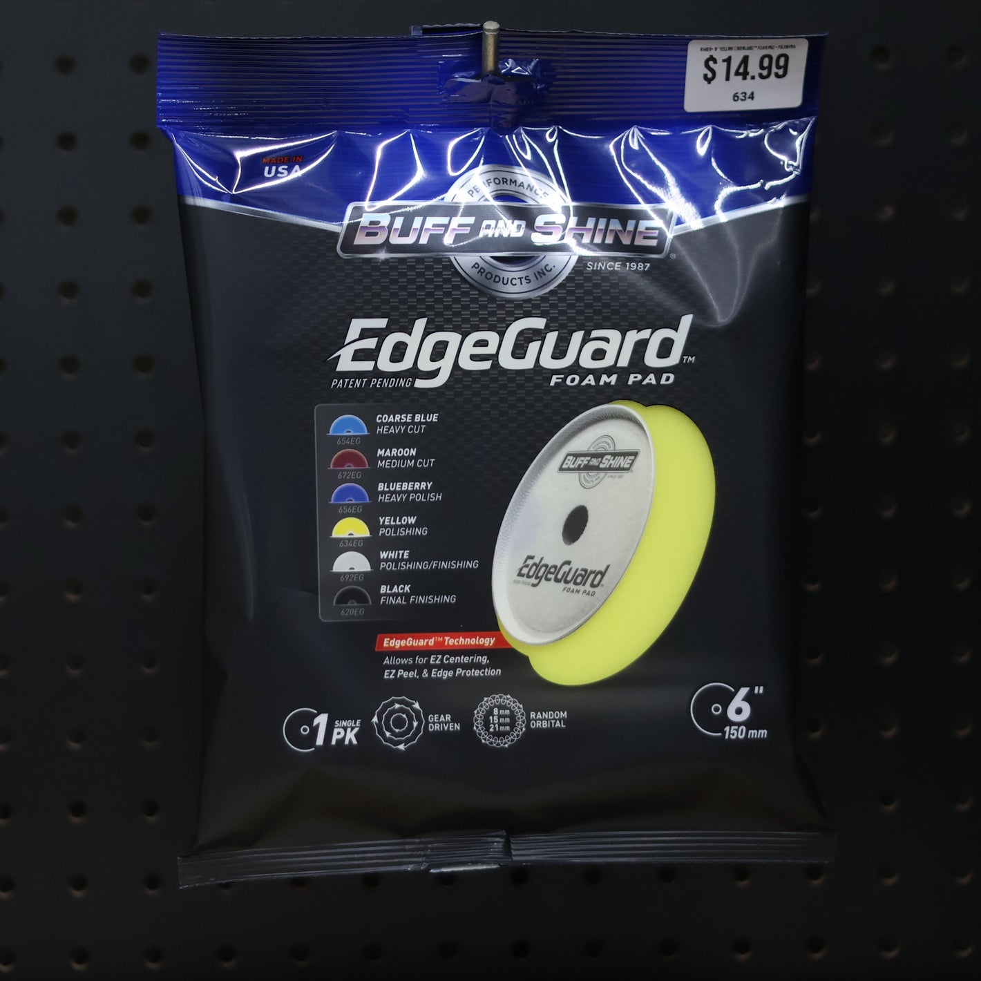634EG - 6" Yellow EdgeGuard™ Foam Pad - Polishing