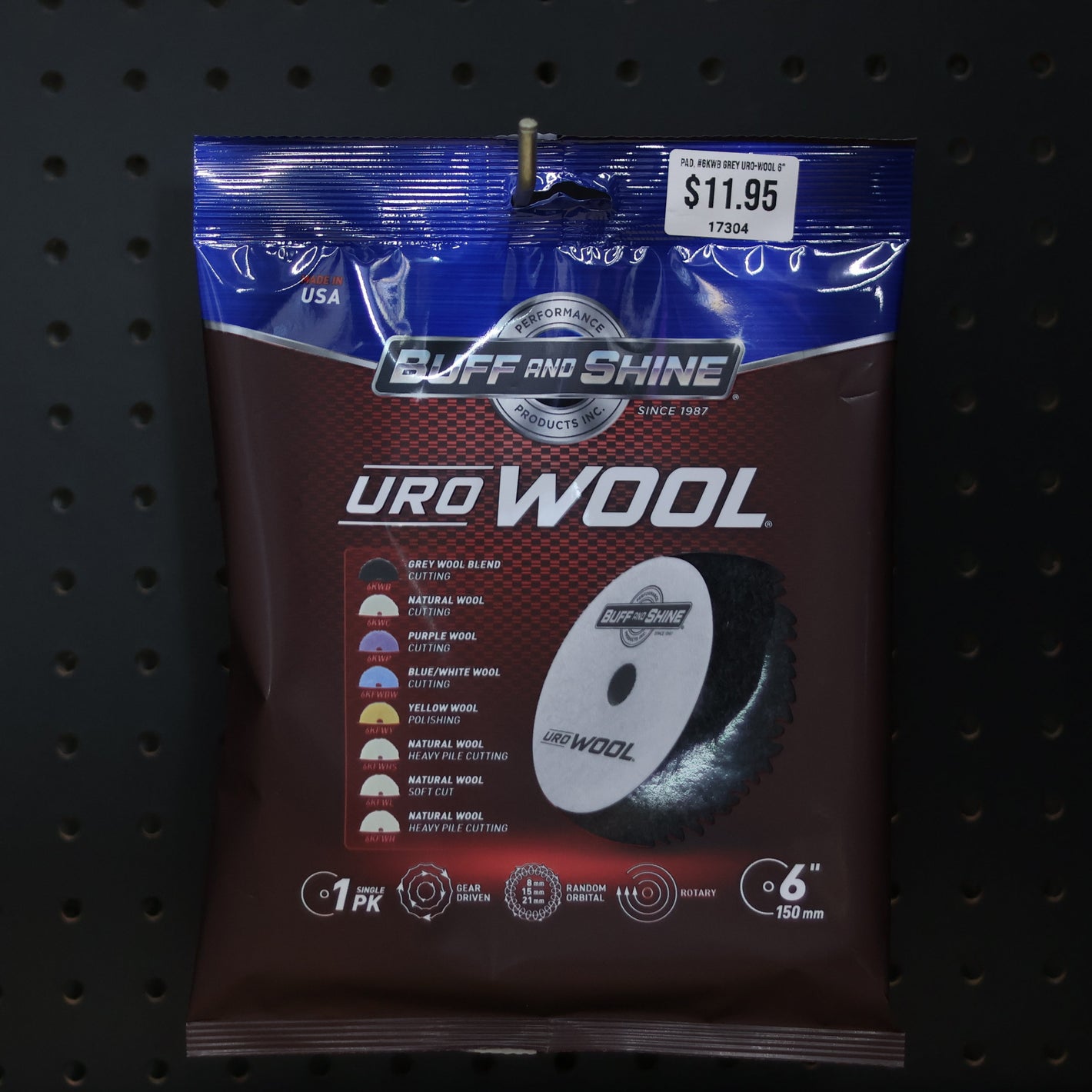 PAD, #6KWB GREY URO-WOOL 6"