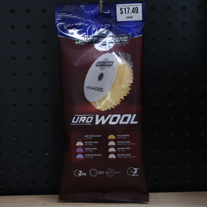 3KFWY - 3" Yellow Knitted Wool (Edge Bevel) URO Wool® Pad - Polishing