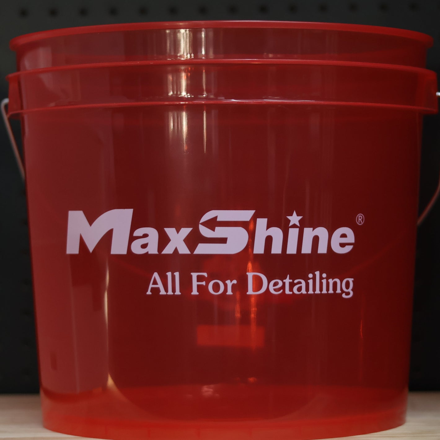 MAXSHINE Detailing Bucket - Transparent Red [3.5 Gal]