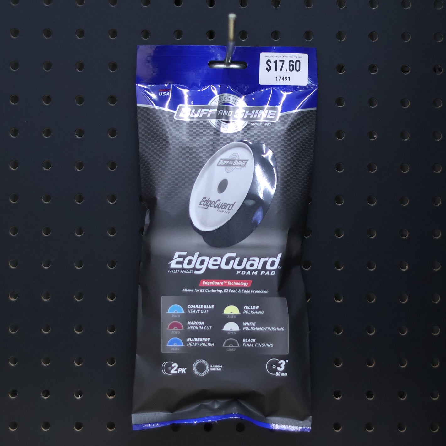 EdgeGuard Foam Pad, Black, Finishing, 5"/130mm 2 PACK #320EG