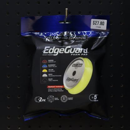 Buff & Shine EdgeGuard Foam Pad, Yellow, Polishing, 5" / 130mm 2 PACK #534EG