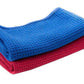 WAFFLE WEAVE GLASS TOWEL RED