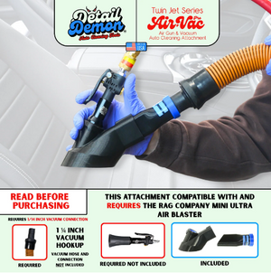 DETAIL DEMON Crevice Air+Vac Oval Attachment compatible with The Rag Company Ultra Air Blaster Mini